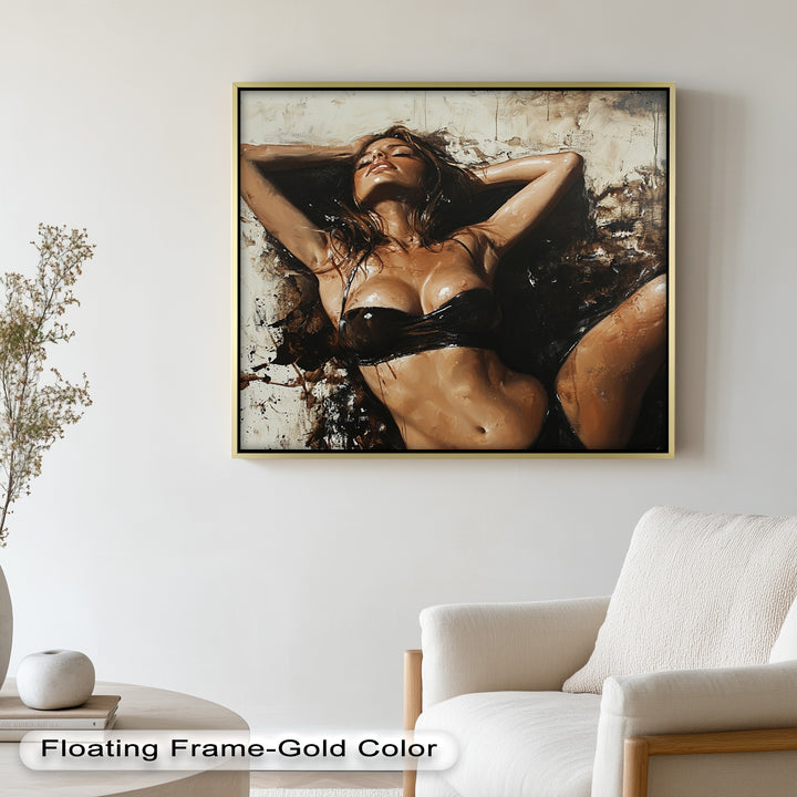 Sun-Drenched Muse - Female Portrait in Abstract Oil Painting