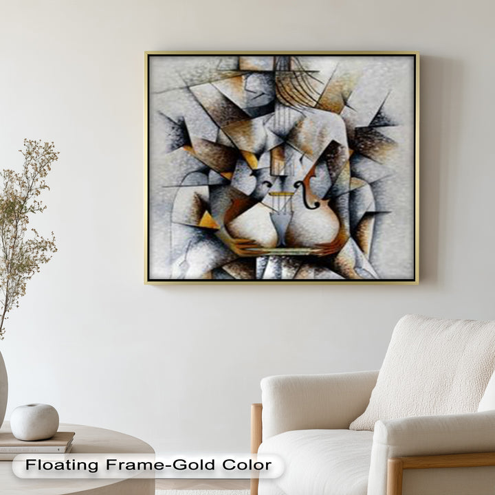 Cubist Harmony – Abstract Nude with Violin Motif Picasso Oil Painting
