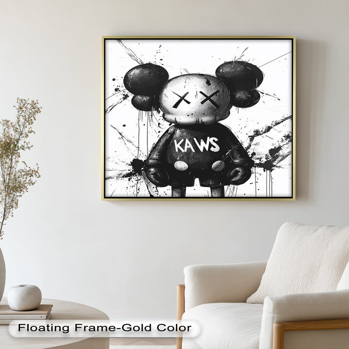 Black & White Figure – KAWS Graffiti Oil Painting