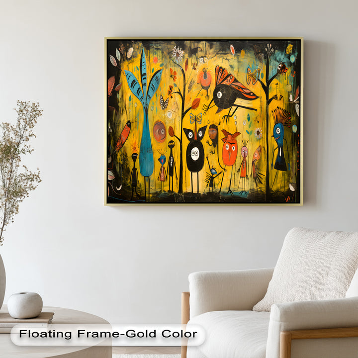 Whimsy in the Wild – Surreal Forest Creature Picasso Oil Painting