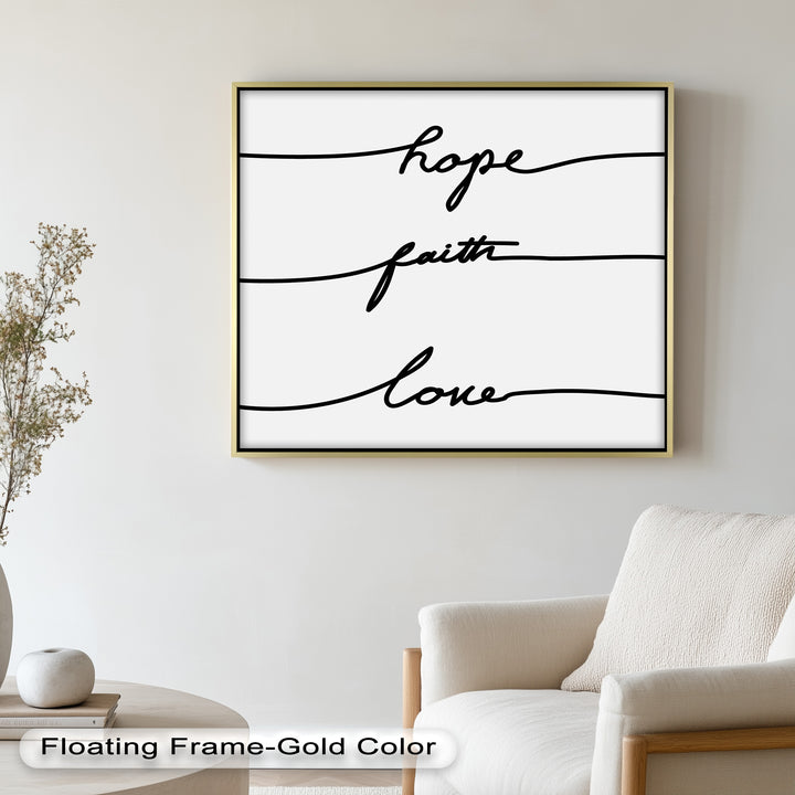 Hoffnung Glaube Liebe – Minimalistisches christliches Ölgemälde