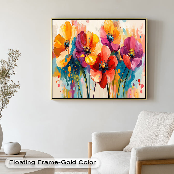 Colored Flowers – Vibrant Floral Oil Painting