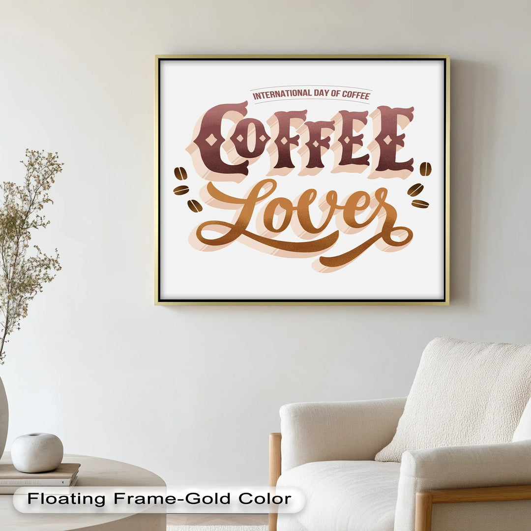 Coffee Lover Typography Art – Coffee Day Oil Painting - MyPhotoStation