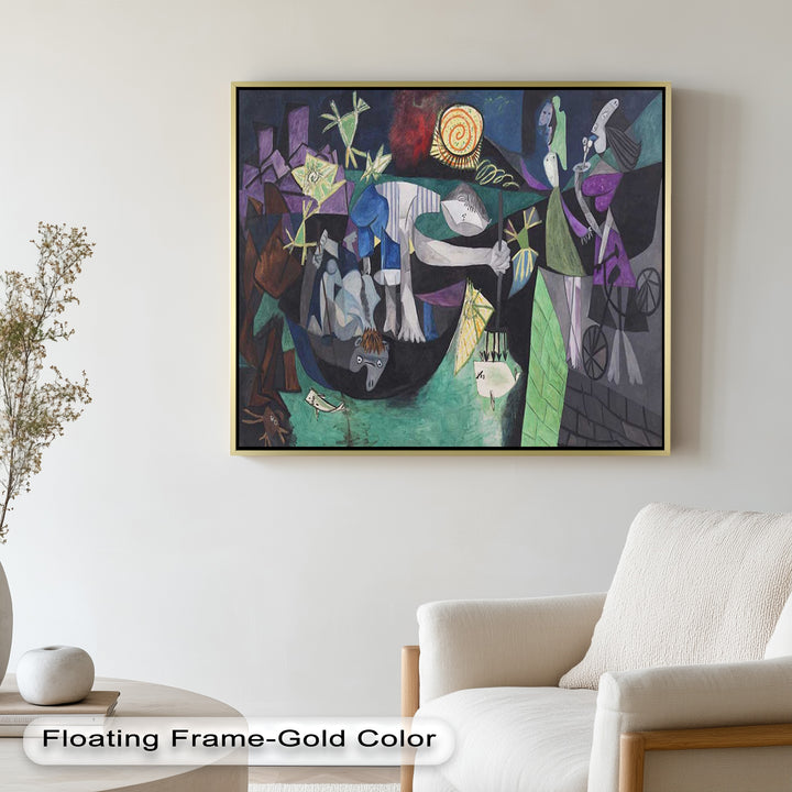 The Spiral Sun – Dynamic Surrealist Tableau Picasso Oil Painting