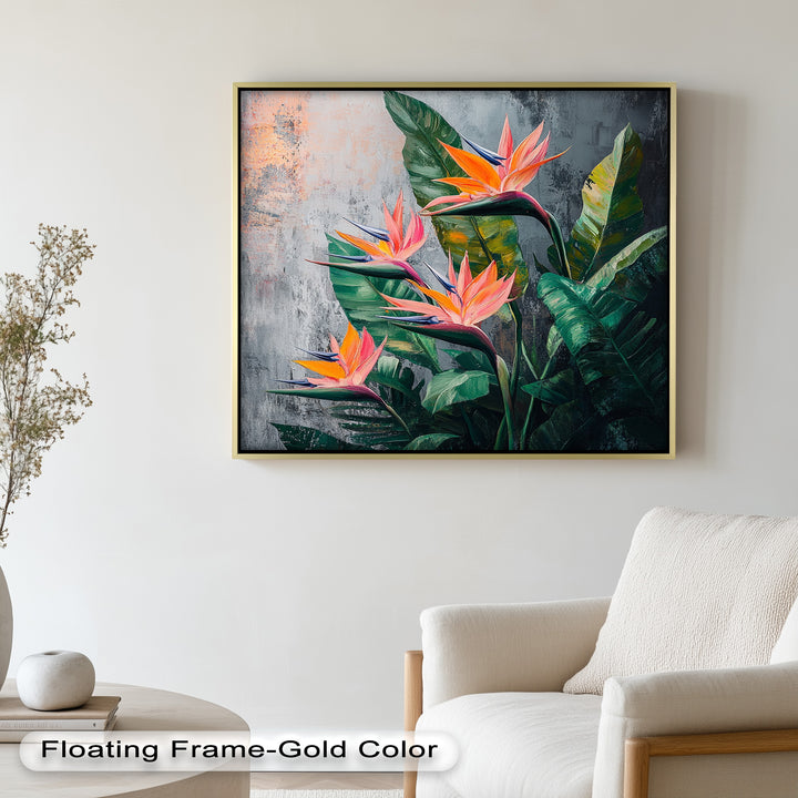 Tropical Flame – Bird of Paradise Botanical Oil Painting