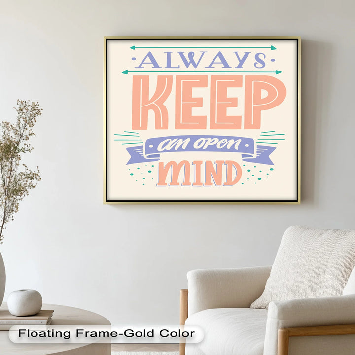 Always Keep an Open Mind – Pastel Typography Oil Painting - MyPhotoStation