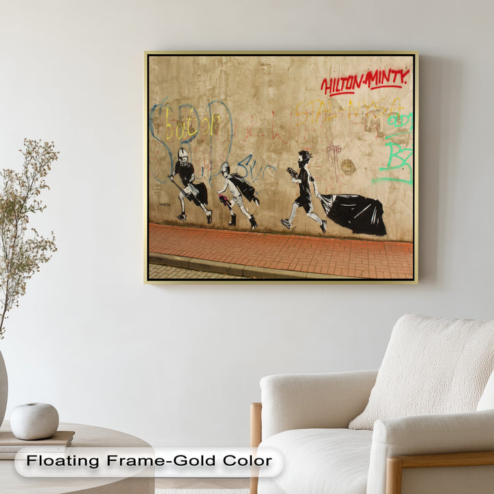 Street Rebellion Run – Urban Youth Banksy Oil Painting
