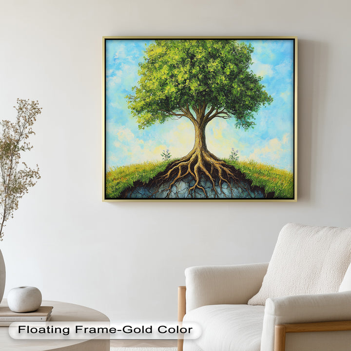 Firmly Planted – Tree of Faith with Roots Oil Painting