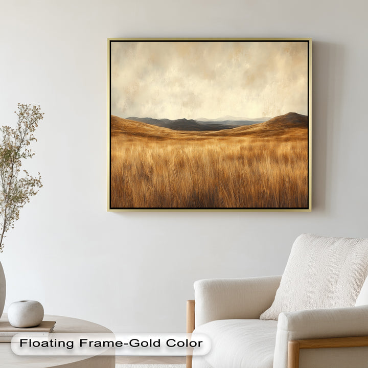 Golden Prairie Horizon – Landschaftsölgemälde