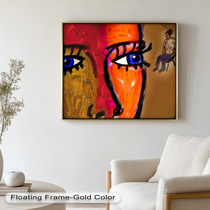 Vivid Gaze – Abstract Expressionist Portrait Oil Painting