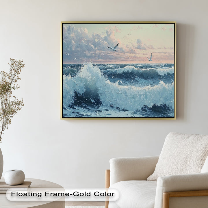 Ideal for coastal or nautical-inspired interiors, this painting adds a sense of fresh air and natural rhythm to any space.