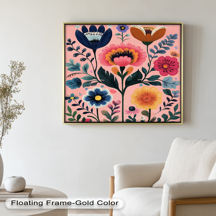Blossom Carnival – Whimsical Boho Flower Oil Painting