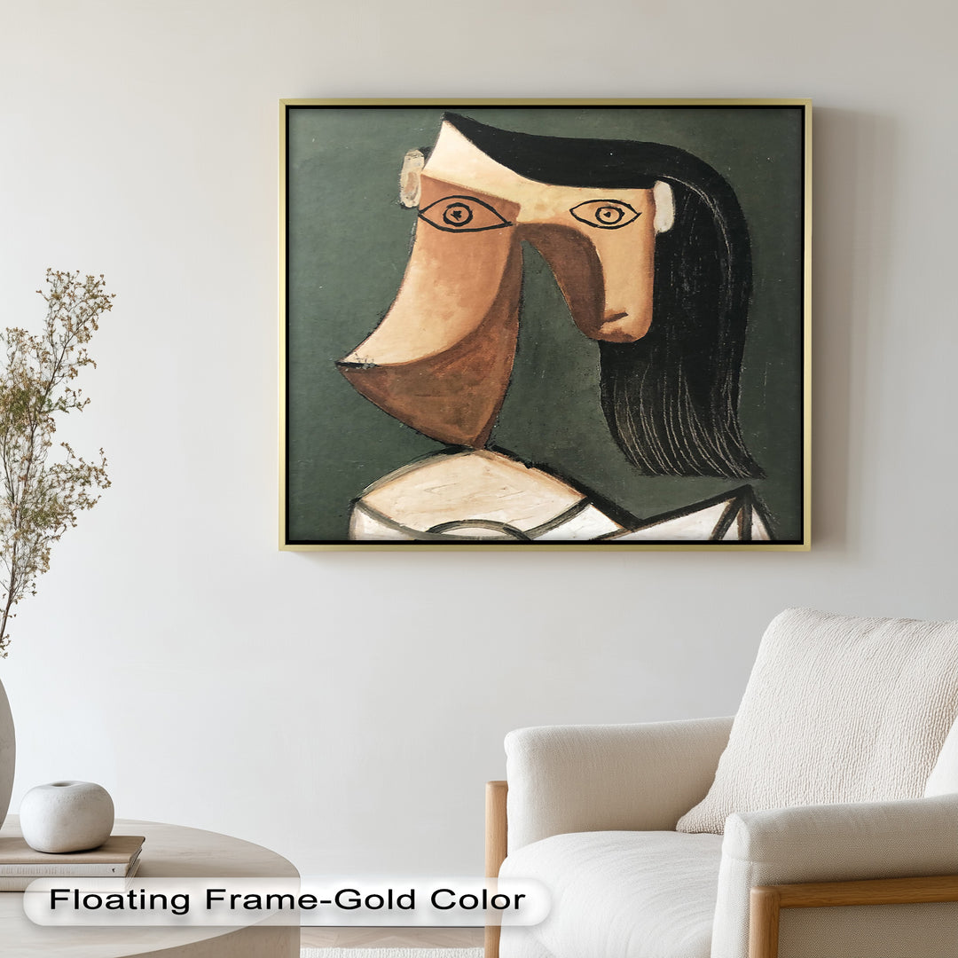 Serene Abstraction – Cubist Female Portrait Oil Painting