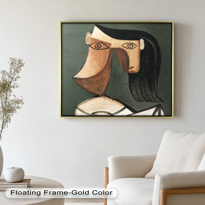 Serene Abstraction – Cubist Female Portrait Oil Painting
