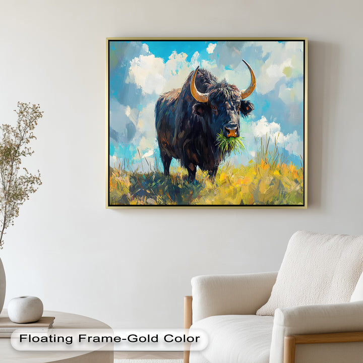 Highland Bull – Abstract Oil Painting