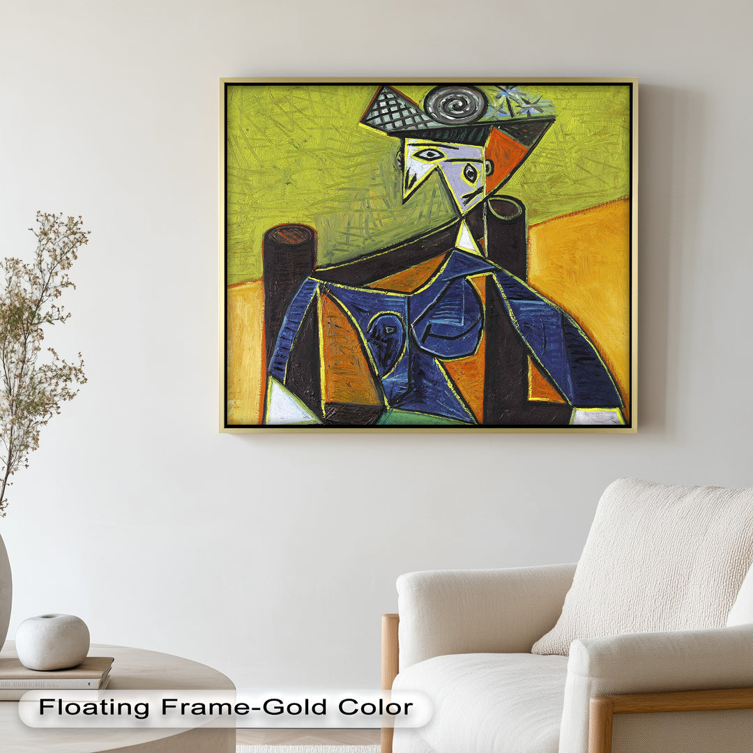 Woman in a Spiral Hat – Picasso-Style Cubist Oil Painting
