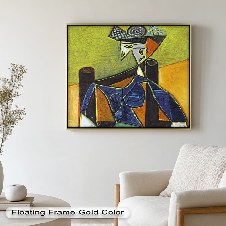 Woman in a Spiral Hat – Picasso-Style Cubist Oil Painting