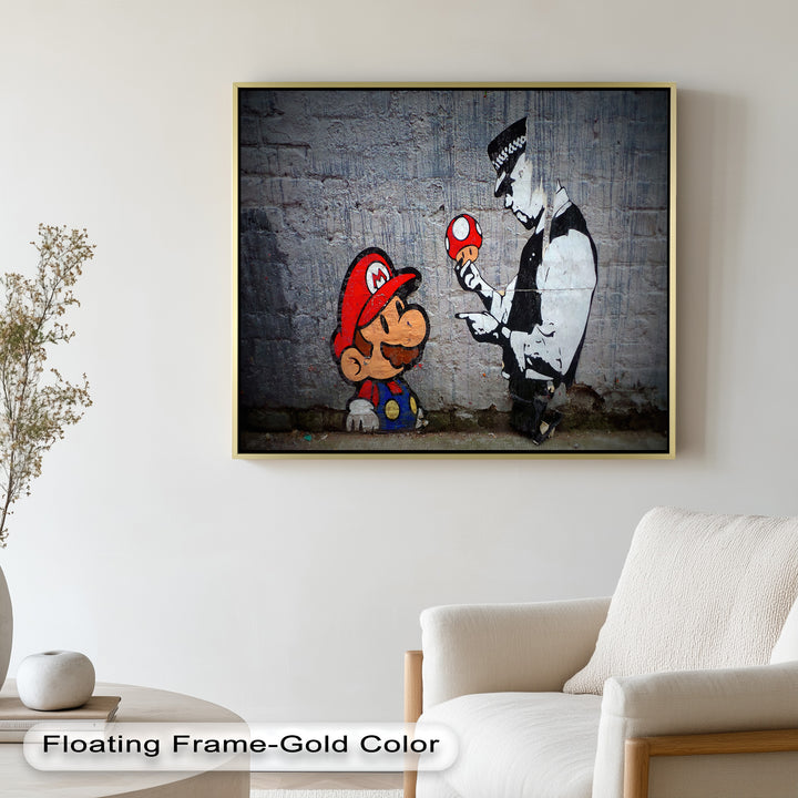 Mario Meets the Law – Banksy Oil Painting