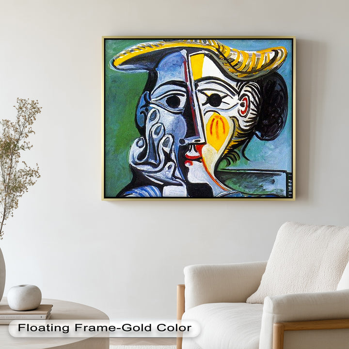 Striped Elegance – Picasso Cubist Portrait Oil Painting