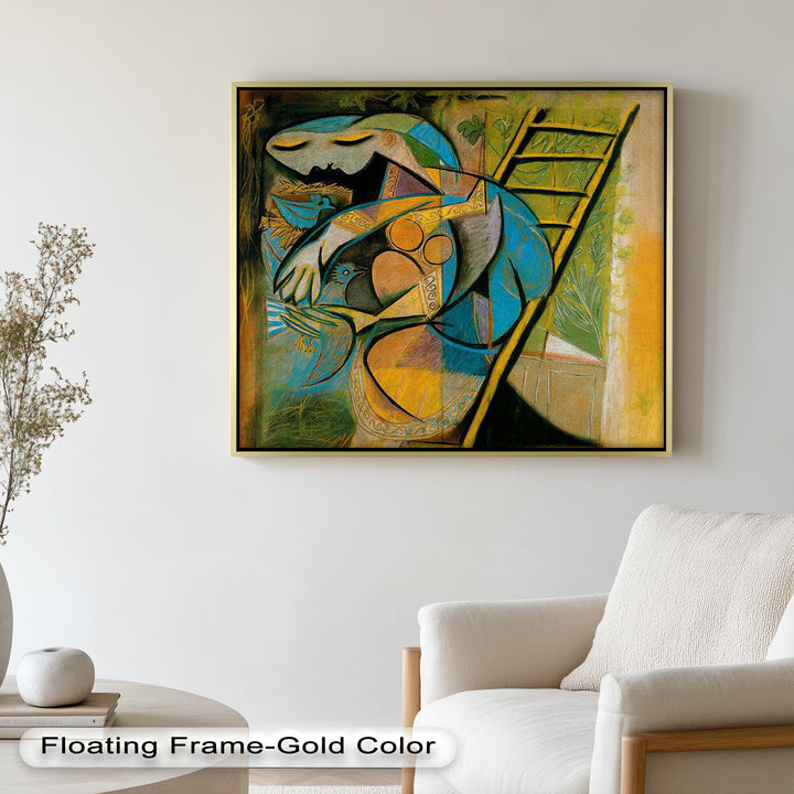 The Nesting Spirit – Cubist Mother and Bird Picasso Oil Painting