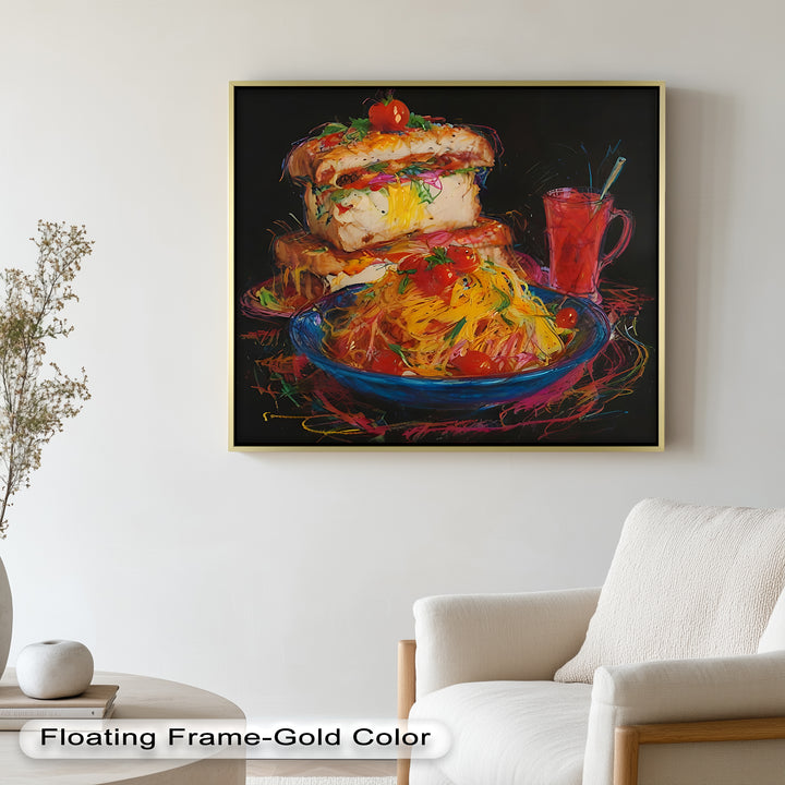 Gourmet-Sandwich und Pasta-Explosion - Food Painting