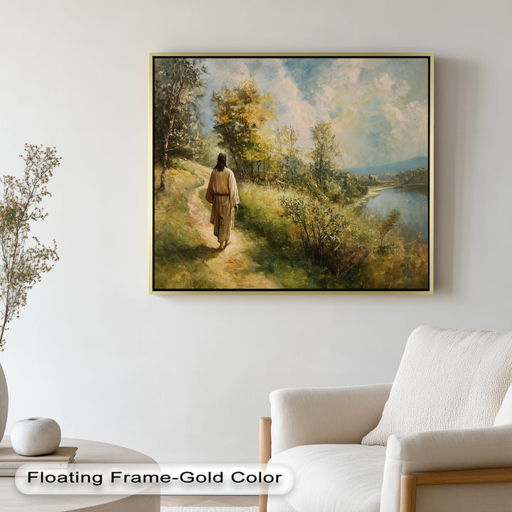 Jesus Walking on Path – Religious Oil Painting