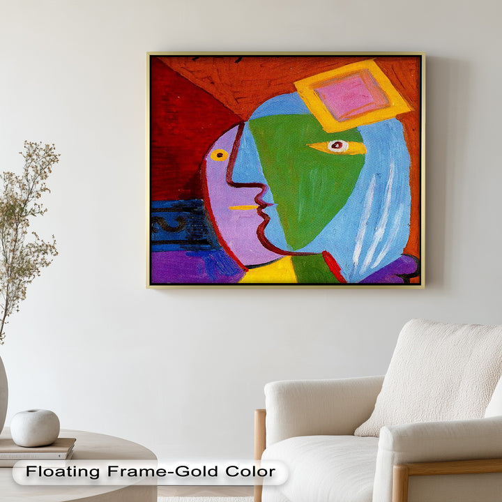 Vibrant Duality – Picasso-Inspired Abstract Oil Painting
