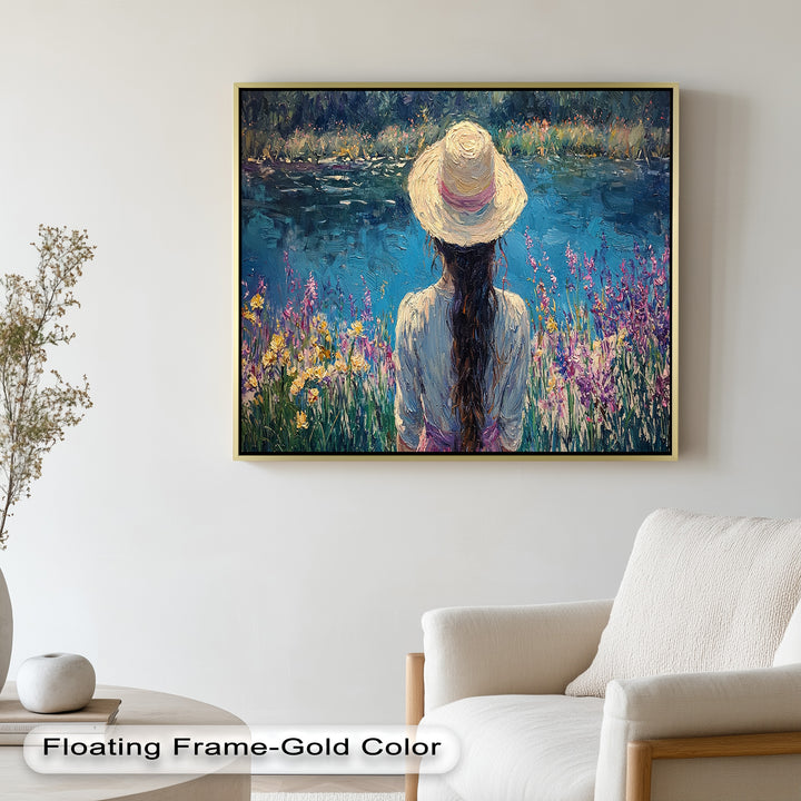 Girl by the Water – Impressionist Oil Painting