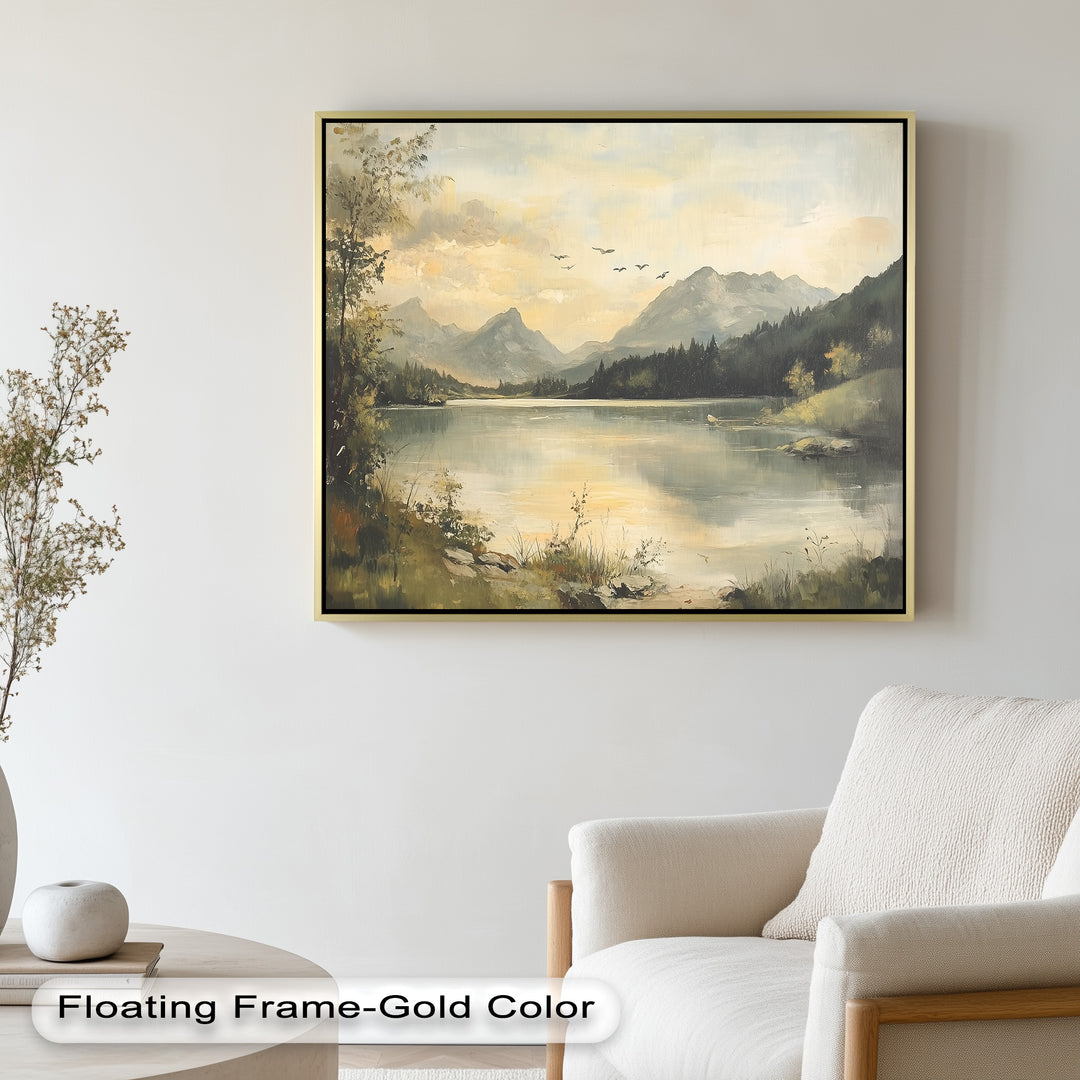 Vintage Wild River – Landscape Oil Painting