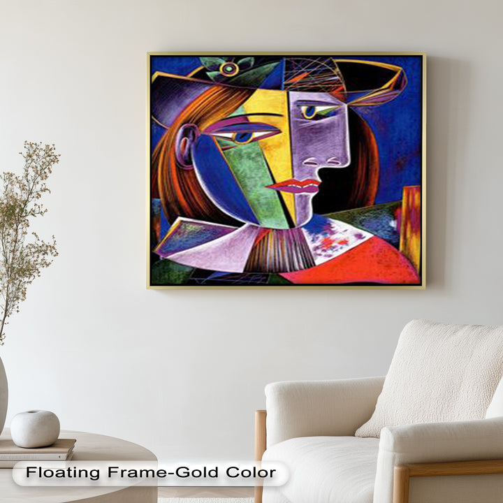 Vibrant Woman with a Flower Hat – Picasso Oil Painting