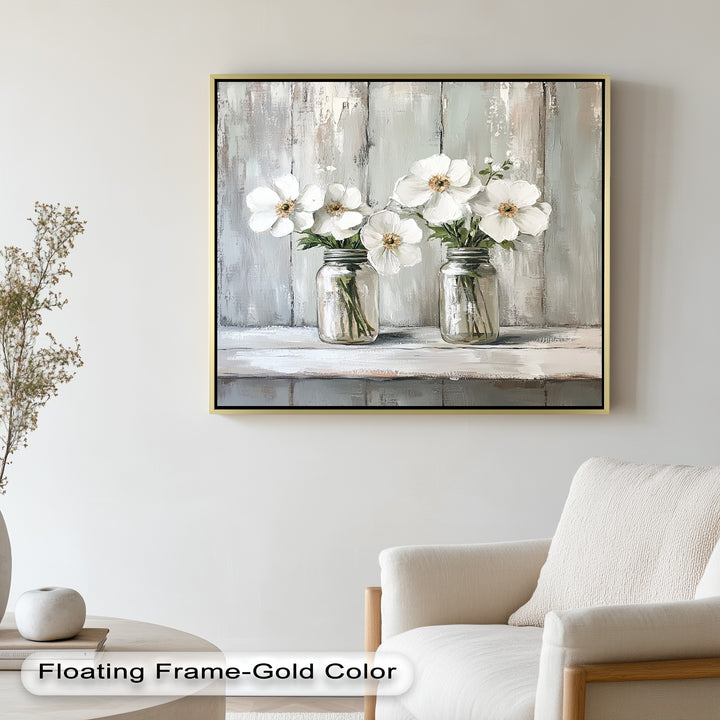 White Flower Jar Still Life – Floral Oil Paintings