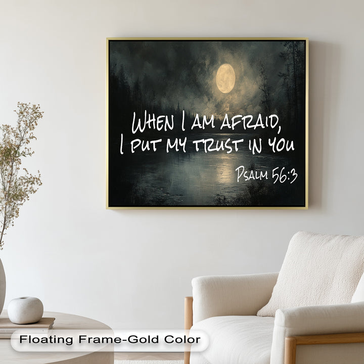Psalm 56:3 – Trust in God Bible Verse Oil Painting