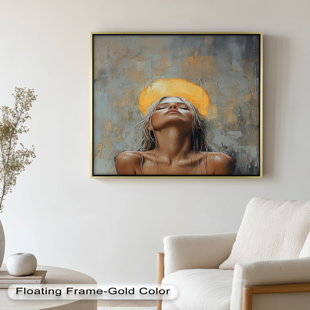 Haloed Grace – Ethereal Nude Portrait Oil Painting