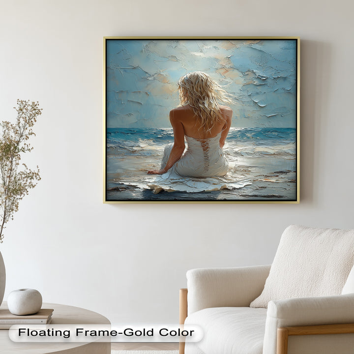 Whispers of the Tide – Serene Ocean Abstract Oil Painting