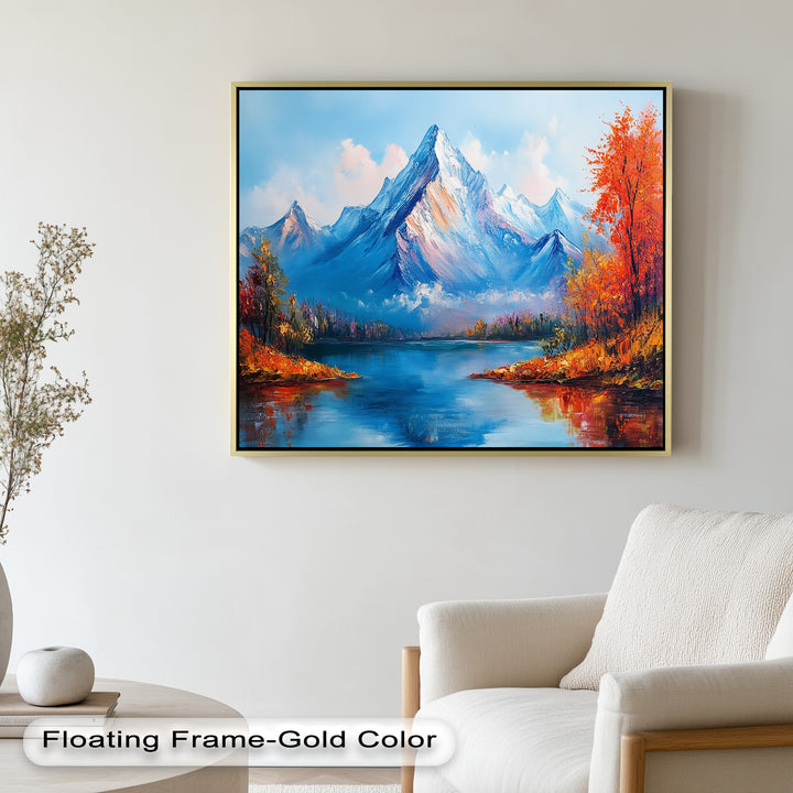 Incredible Stunning Mountain Landscape – Framed Nature Oil Painting