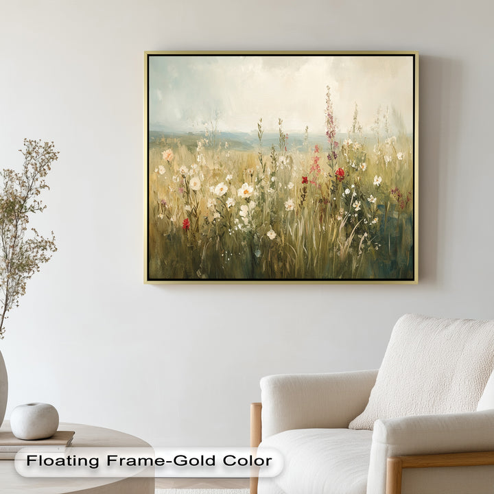 Nostalgic Feel – Serene Wildflower Oil Painting