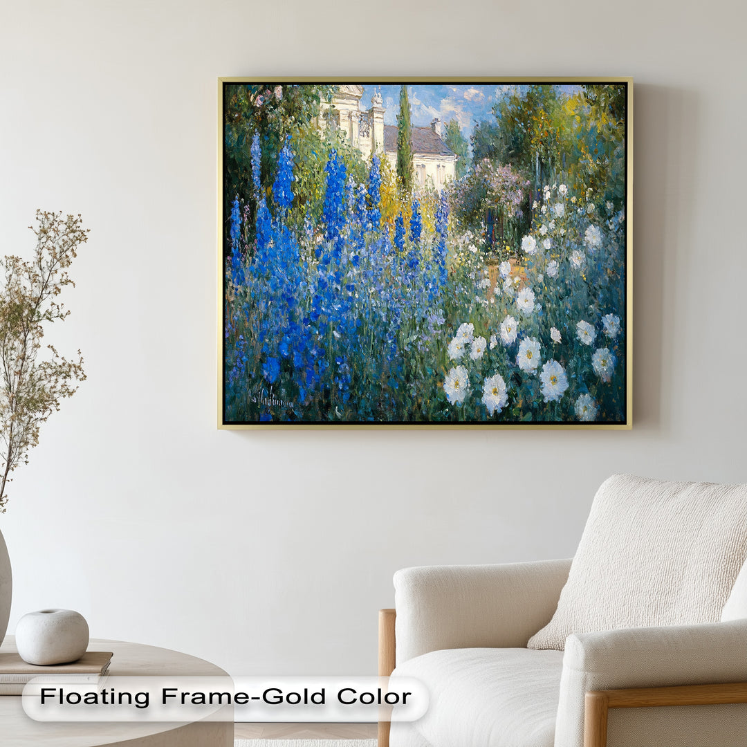 Blue Delphinium - Impressionist Oil Painting