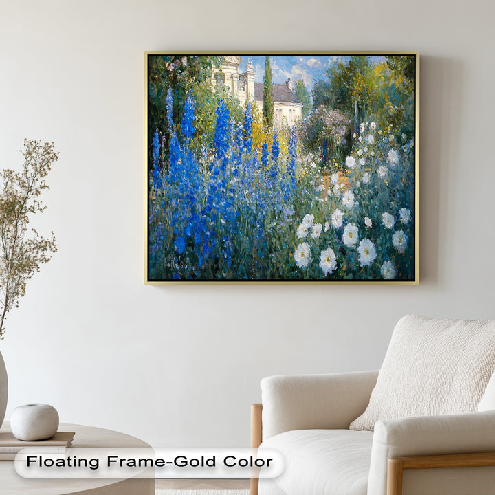 Blue Delphinium - Impressionist Oil Painting