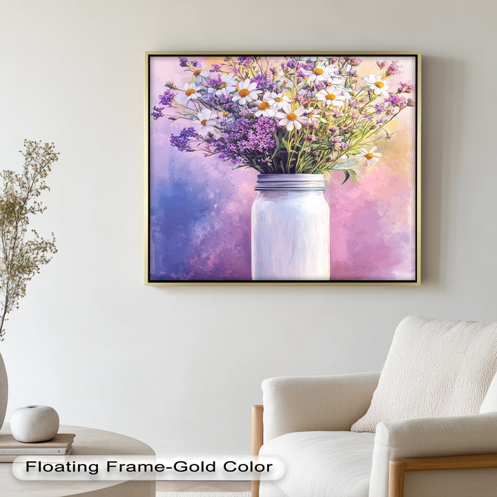 Wildflower Harmony – Sanftes Pastellblumen-Ölgemälde
