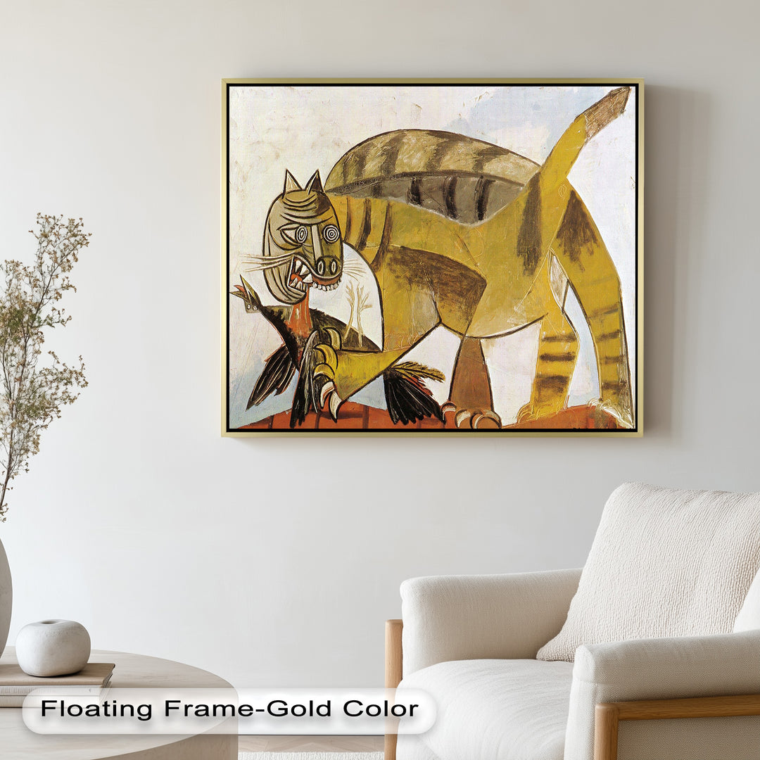 Wild Cat and Bird by Pablo Picasso – Cubist Oil Painting