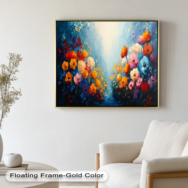 Multicolor Wild Bloom Explosion - Flower Oil Painting