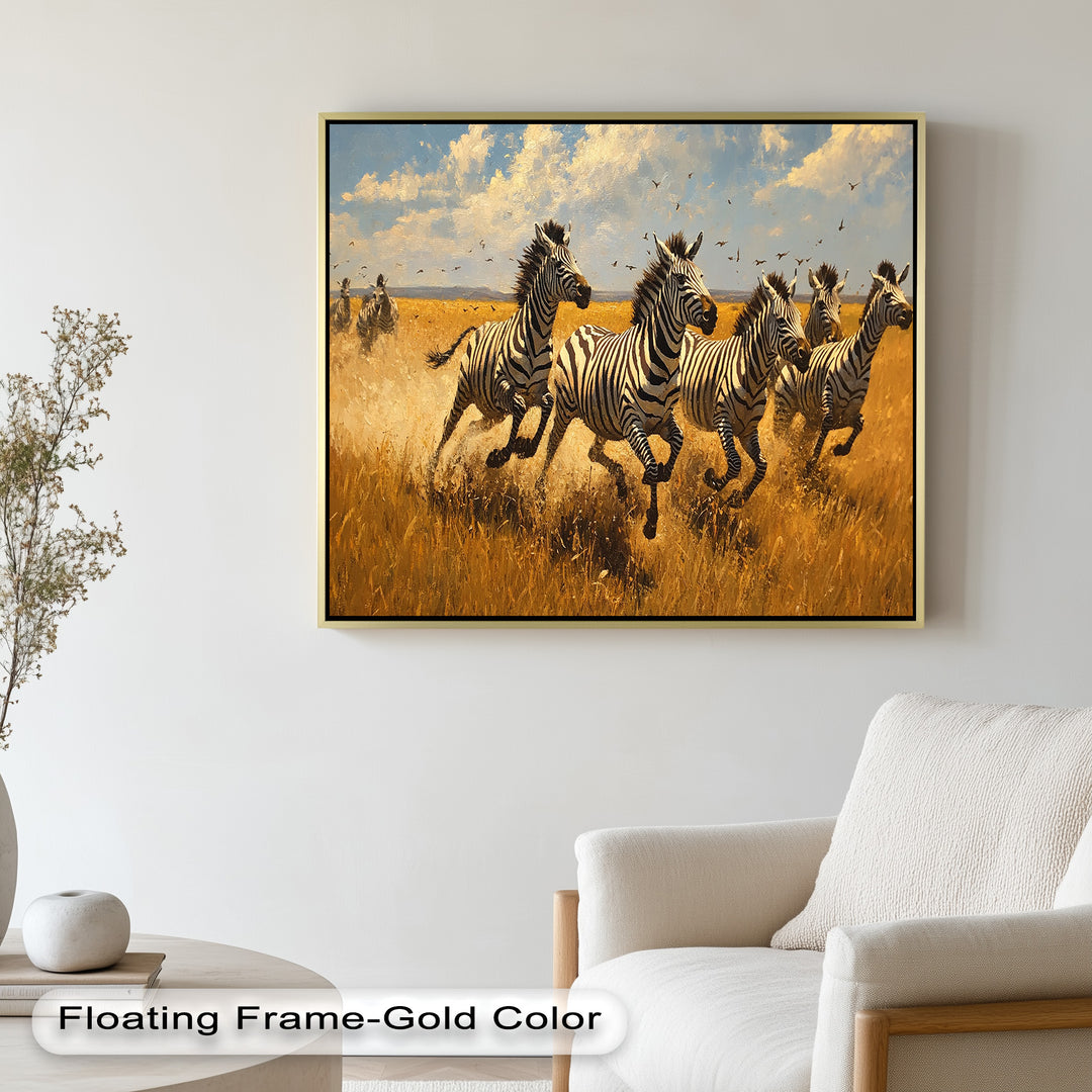 Running Wild – Zebra Oil Painting