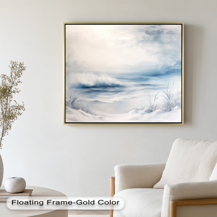 Ideal for winter-inspired or coastal interiors, this painting offers a unique fusion of cold beauty and natural elegance.