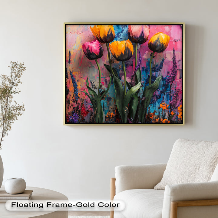 Colorful Tulip Garden - Flower Oil Painting