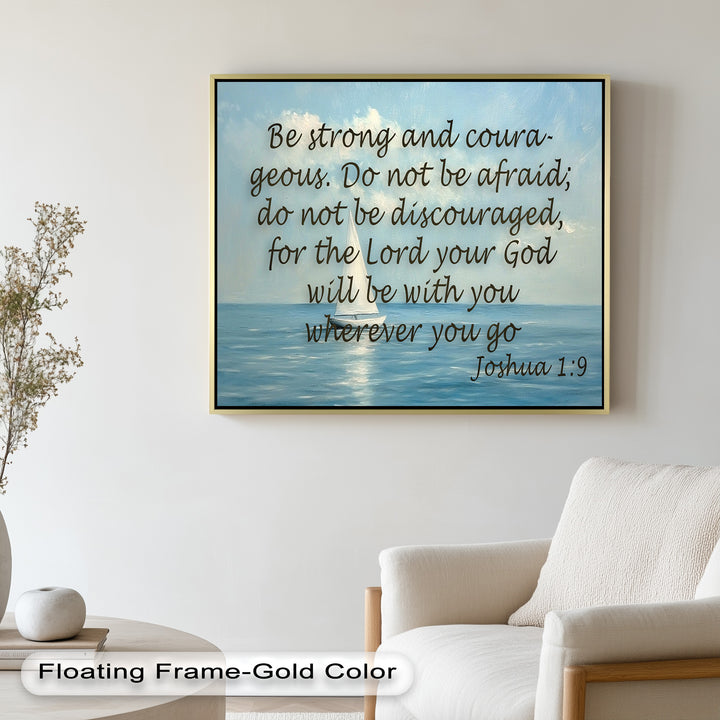 Joshua 1:9 – Courage and Strength Bible Verse Oil Painting