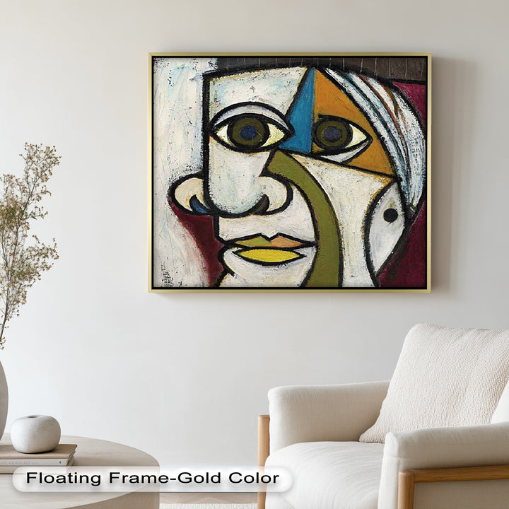 Bold Gaze – Geometric Abstract Portrait Picasso Oil Painting