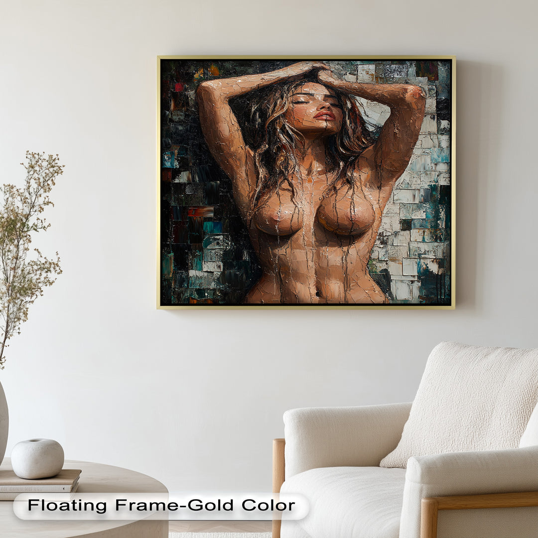 Sensual Mosaic – Abstract Female Nude Oil Painting
