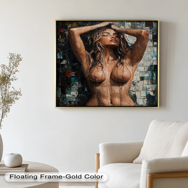 Sensual Mosaic – Abstract Female Nude Oil Painting