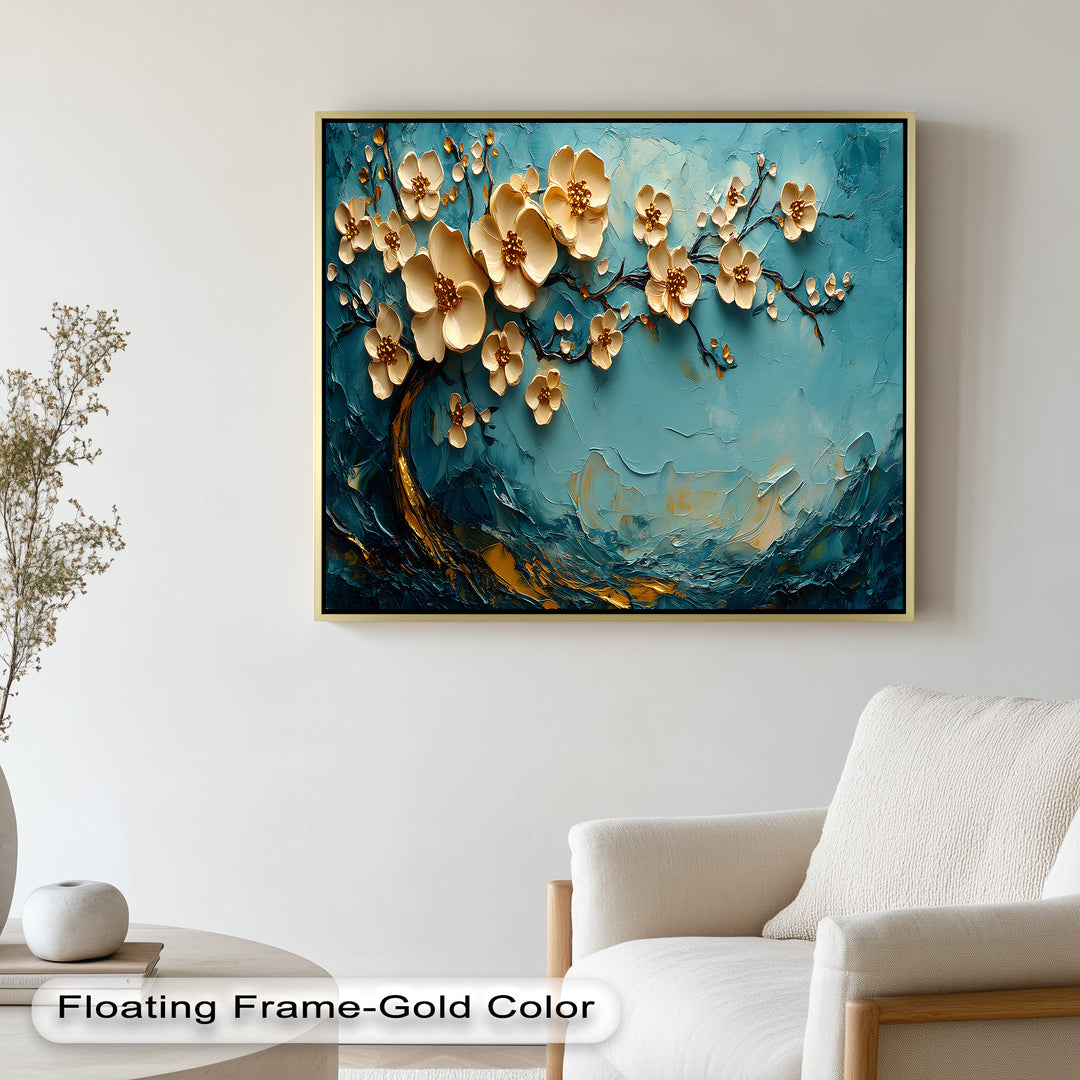 Golden Flowers – Botanical Oil Painting