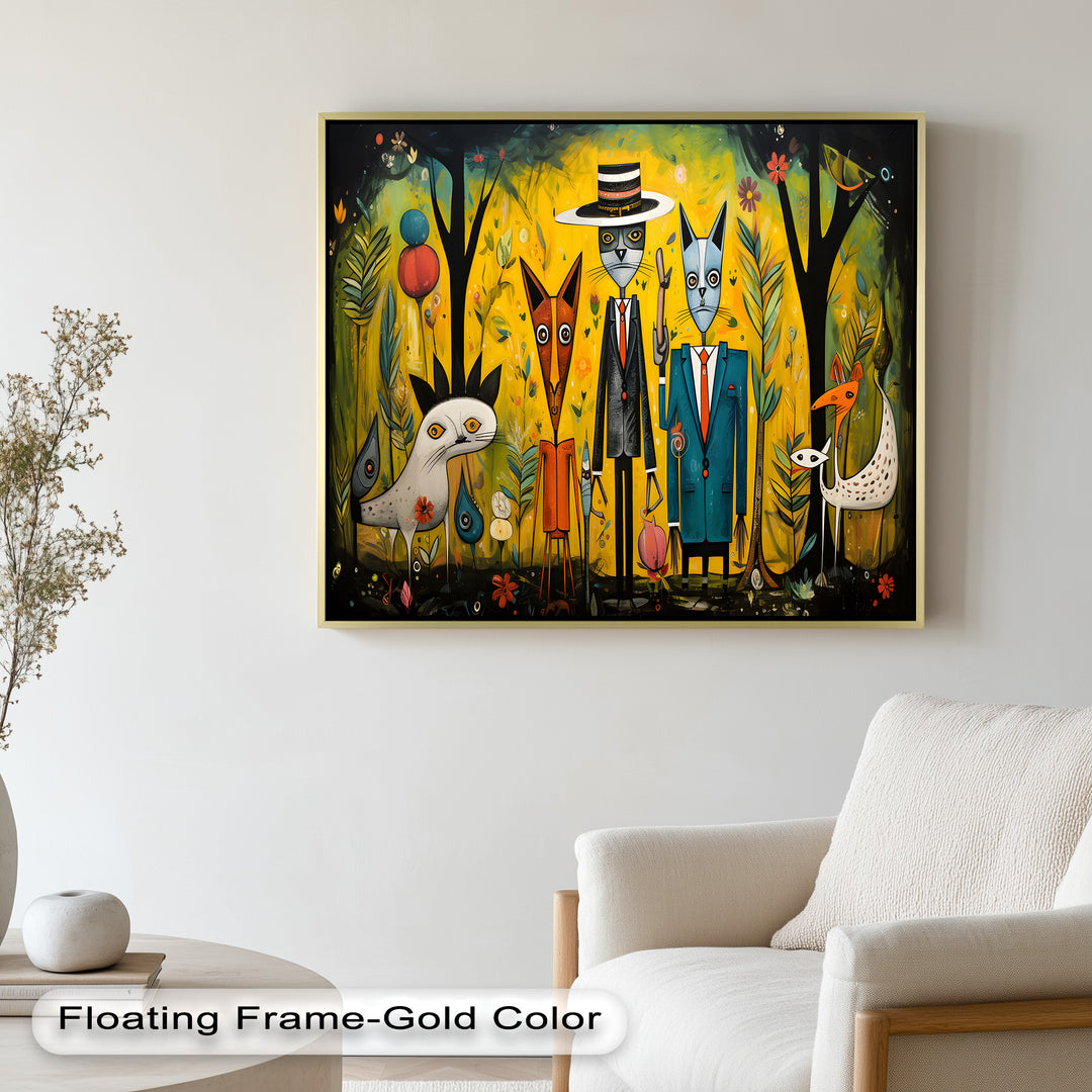 The Dandy Forest – Surreal Animal Portraits in Suits Picasso Oil Painting